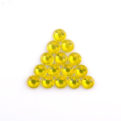 China Yellow Hot Fix Crystals / Environmentally Friendly Iron On Rhinestones for sale