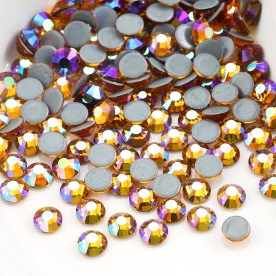 China Silver Loose Flat Back Rhinestones , Extremely Shiny Round Flat Back Rhinestones for sale