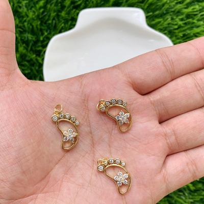 China Mini Foot CZ Outlet Brass Insert DIY Neo-Gothic Micro Hollow Pendant Jewelry Accessories For Jewelry Making for sale