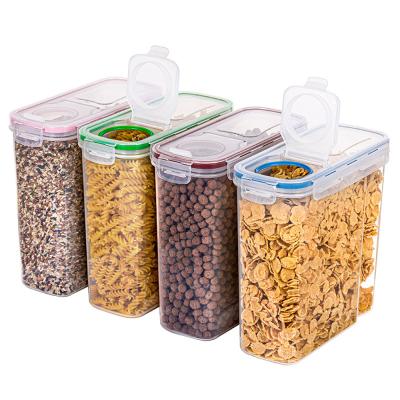 China Freshness Preservation 4L Rice Bucket And Box Reservoir PP Food Storage Moisture Proof Insect Repellent Transparent Sealed Plastic Jars With Lids for sale