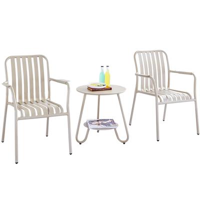 China Modern factory directly for garden fashionable outdoor light dining table and chair luxury aluminum set for sale