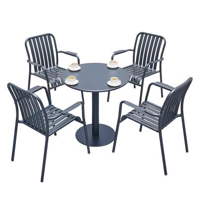 China Modern factory directly for garden light fashionable outdoor luxury die cast aluminum dining table&chair garden set for sale