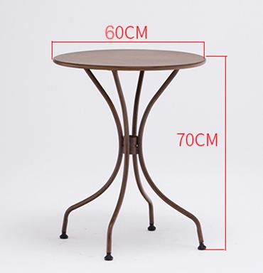 China Cafe Leisure Table Restaurant Patio Round Iron Dish Column Easy Carry Outdoor Furniture Colored Dining Table for sale