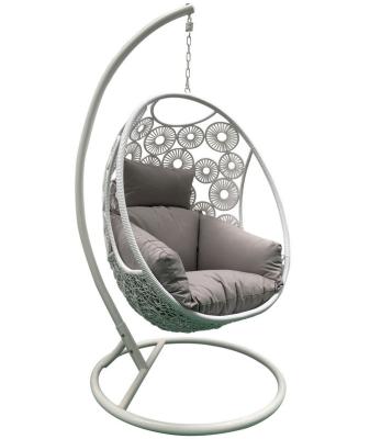 China Modern High Quality Patio Rattan Swing Egg Chair Garden Furniture Aluminum Hanging Swing Chair for sale