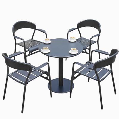 China Modern Luxury Outdoor Furniture Chairs Tables Metal Bistro Sets Table Garden Set for sale