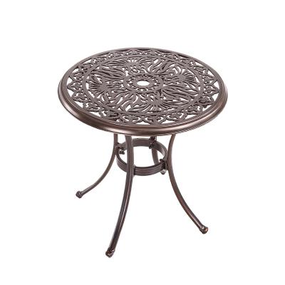 China Modern Die Casting Aluminum Rounded Patio Table Luxury Die Cast Aluminum Tables For Villa Garden for sale