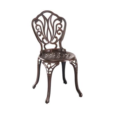 China Rustproof Stackable Cast Aluminum Bronze Chair Outdoor Backyard Warranty Customized for sale