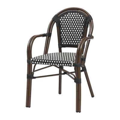 China UV-resistant aluminum weaving chair leisure rattan cafe and restaurant chair aluminum wicker outdoor rattan for sale