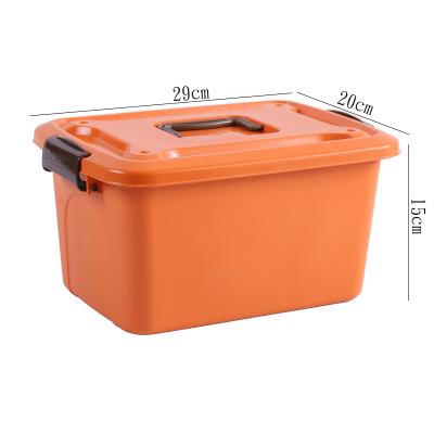 China Sustainable Plastic Stackable Colorful Plastic Storage Bin Box With Handles for sale