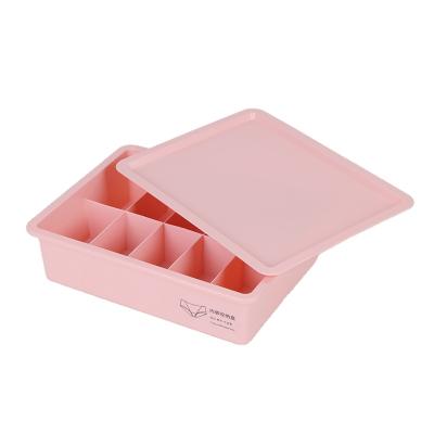 China Underwear and Socks Viable Storage Box with Small Grids, Plastic Organizer Panties Ties Underwear Box for Wardrobe and Drawer for sale