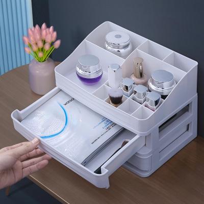 China Viable Plastic Multicolor Cosmetic Skin Care Products Storage Box Household Desktop Storage Box Dressing Table for sale