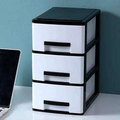 China Good Quality Type Cheap Hot Selling Plastic Drawer Cabinet Viable Three Layers Office Desktop Storage Box for sale