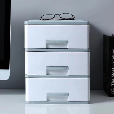 China Viable Wholesale High Quality Three Layers Of Storage Plastic Organizer Drawer Multifunctional Desktop Cosmetics for sale