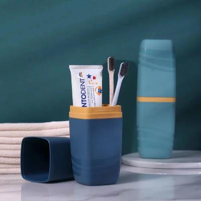 China Viable Travel Toothpaste Holder Storage Case Camping Toothbrush Box Cup Household Toothbrush Plastic Storage Box Cover for sale