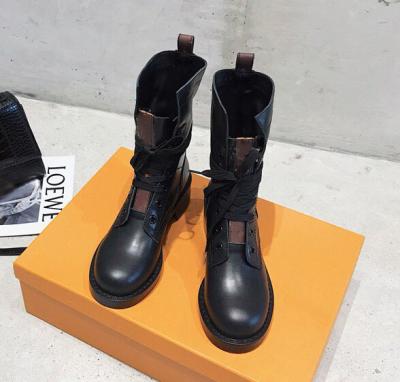 China Designer Shoes Boots Louis Luxury Brand Customized Boots Wholesale Supplier Hot Anti-slippery Fashion Black Leather Women Anti-slippery Designer Shoes for sale