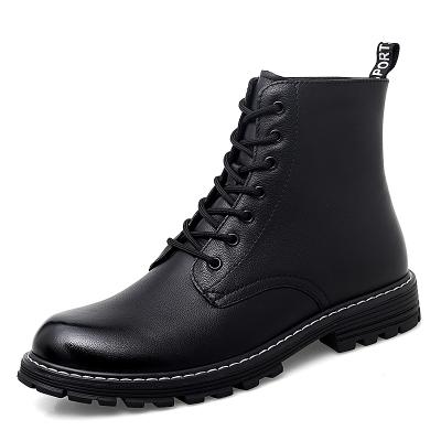 China Size Quality Style Fashion All-match Flat Casual Shoes Black Leather Boots Hot Selling Classic Men Martin Shoes for sale