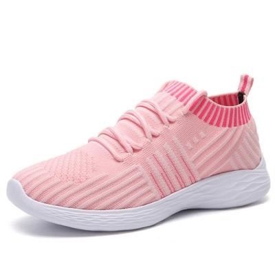 China Women's running shoes 2021 newest design flight fabric sports running shoes hot high quality women's running shoes for sale