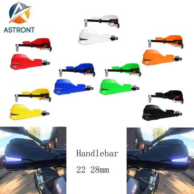 China Aluminum Alloy Motorcycle LED Turn Signal Hand Guard + PP Plastic Handlebar Protector Handguard Handle Bars 22MM 28MM For HONDA YAMAHA YZ SUZUKI for sale