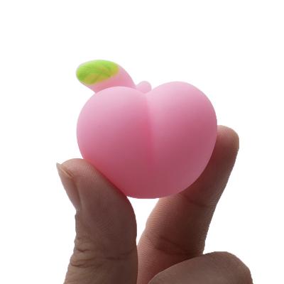 China Funny Educational Toy 2023 Wholesale Eco-friendly Cute Soft Tpr Peach Toys Fidget Squeeze Ball Cartoon Anti-collision Stress Mochi Squishy Toy for sale