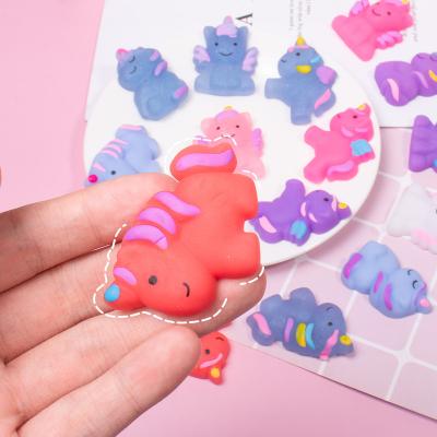 China Funny Educational Toy Random Design Fidget Anti Stress Squeeze Mini Squishes Tpr One-horned horse Toys Kawaii Slow Rising Soft Squishy Mochi kid Toys for sale