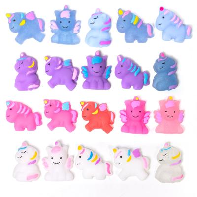 China Funny Educational Toy Stress Squeeze Mini Squishes Tpr Random Design Fidget Anti  One-horned horse Toys Kawaii Slow Rising Soft Squishy Mochi kid Toys for sale