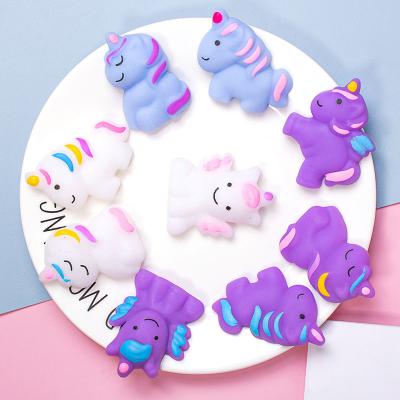 China Funny Educational Toy One-horned horse Toys  Random Design Fidget Anti Stress Squeeze Mini Squishes Tpr Kawaii Slow Rising Soft Squishy Mochi kid Toys for sale