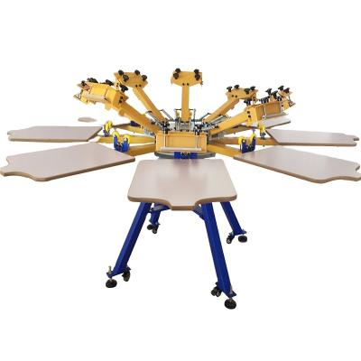 China Screen Printing Doyan Best 6 Color 6 Station Manual Rotary Carousel Multi Color T-shirt Silk Screen Printing Machine for sale