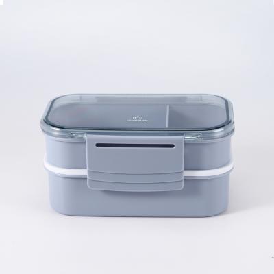 China Leakproof tiffin bento lunch box 2 layers viable side lock for food storage, food container BPA free for sale