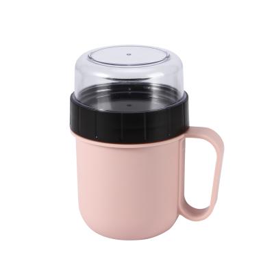 China High Quality Environmentally Sustainable Plastic Multifunctional Cup Soup Mug For Soup Cup Bowls Pink Soup Mug for sale