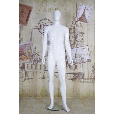 China Full Standtion Eco-friendly Glossy White Dummy Plastic Body Man Display Fashion Male Mannequins for sale