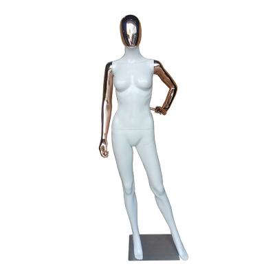 China Eco-friendly Cheap Mannequins Plastics Female Window Display Mocks Rose Gold Head Sexy White Chrome for sale