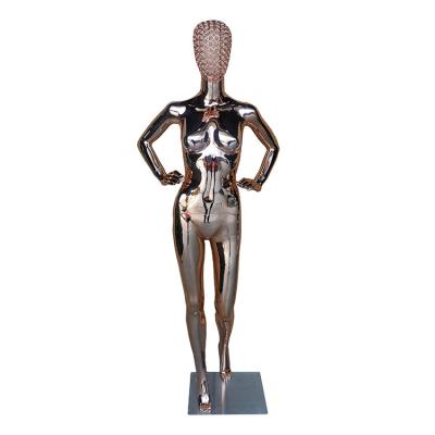 China Eco-friendly Abstract Plastic Full-Body Faceless Realistic On Sale Rose Gold Chrome Female Mannequins for sale