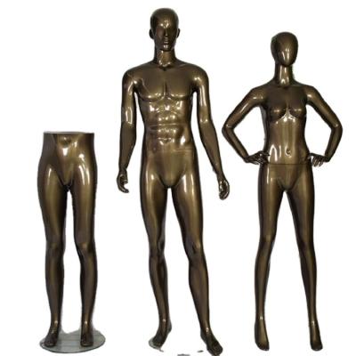 China Eco-friendly Window Displays High End Bronze Shiny Cheap Plastic Legs Gold Lower Body Male Mannequin Pants for sale