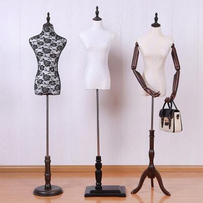 China Fashion Eco-friendly Good Quality Foam With Lace Upper Body Cheap Female Costume Bust Headless Mannequin for sale