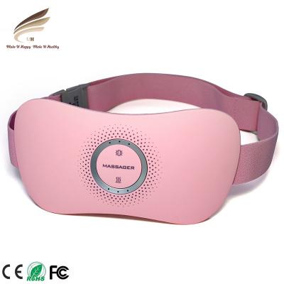 China Heating and Vibration Rose White Heating Lumbar Relieve Cramp Menstrual Belt Heat Protection Vibrating Uterus Massage Belt for sale