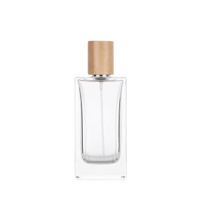 China 2021 new design cosmetic Empty Glass Perfume Bottle 30ml 50ml 100ml style your own spray perfume bottle with wooden caps for sale