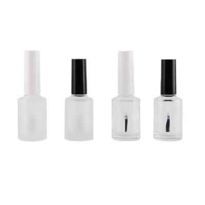 China Gift & Hot Sale 3ml 5ml 10ml 15ml Craft Clear Empty Refillable Nail Polish Remover Frosted Round Bottle Glass for sale