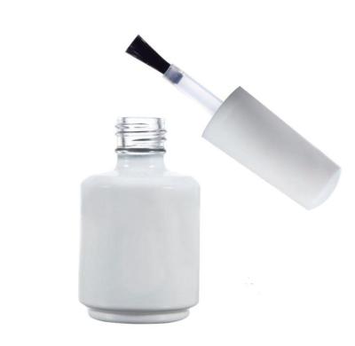 China Gift & Wholesale Unique Luxury Cylindrical Clear White Gel Nail Polish 15ml Craft Bottle With Long Neck for sale