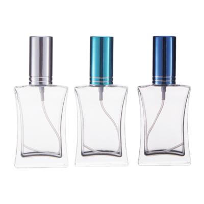 China 50ml Square Custom Luxury Empty Refillable Cosmetic Perfume Bottle Flat Packaging With Sample Box for sale