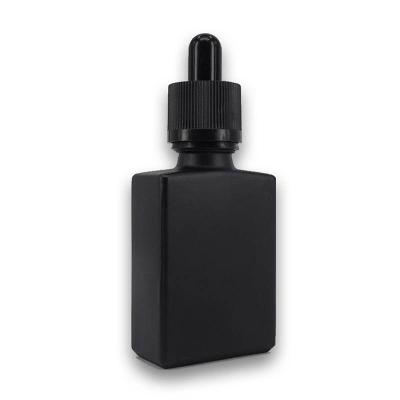 China Empty Twist Dispensing Eliquid Vape Oil Square Cosmetic Glass Dropper Bottle Kid Safe Cap With Dropper Pipette for sale