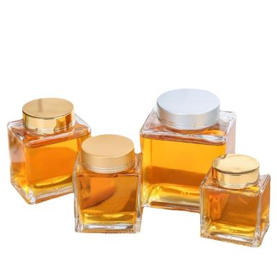 China High quality personality hot selling clear transparent square closed square storage freshness preservation glass jar for sale