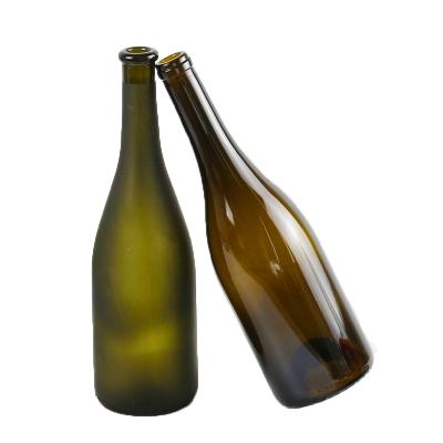 China Gift & Craft Custom 375ml 500ml 750ml Big Belly Frosted Green Vodka Brandy 187ml Wine Bottle Glass for sale