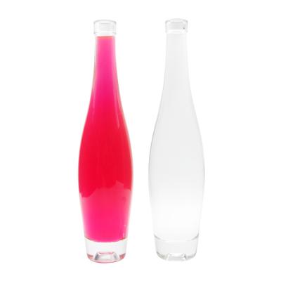 China Gift & Vintage Clear Frost 275ml 375ml 500ml Clear Craft Round Shape Glass Liquor Bottles Cheap With Cork for sale