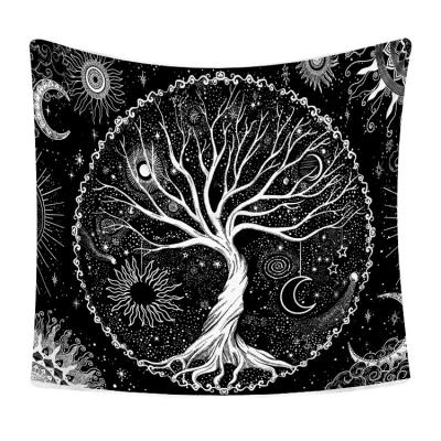 China LOW MOQ Minimalist Custom Tree Of Life Polyester Fabric Digital Printing Hanging Accepts A Variety Of Styles Home Decorations for sale