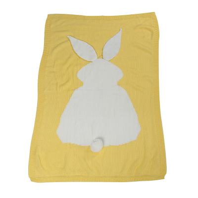 China Amazone Blanket Spot Wearable Warm Knitted Pure Cotton Knitted Rabbit Blanket Soft Baby Blanket for sale