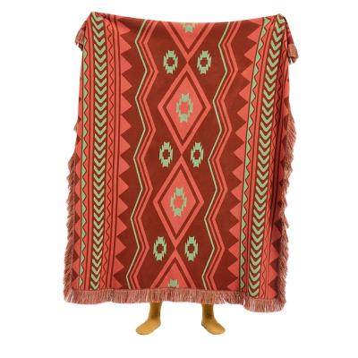 China Wearable Knitted Boho Recycled Cotton Woven Blanket Throws For Sofa for sale