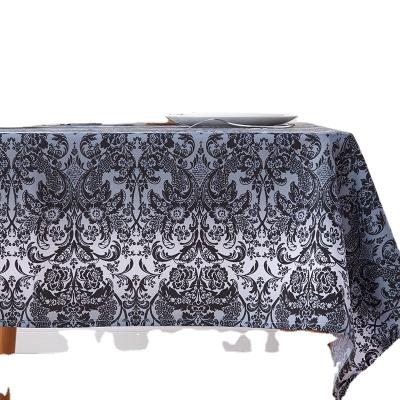 China Pastoral Style Waterproof Polyester Printed Waterproof Fabric Table Cloth Oil Repellent Rectangular Table Cloth for sale