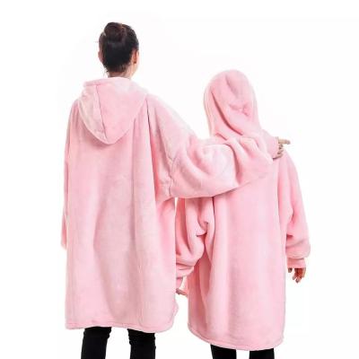 China Sale Sharpa Hooded Sports Heat Flannel Custom Blanket Wearable Warm Wearable Fleece Blanket Cozy Giant Hoodie Blanket for sale