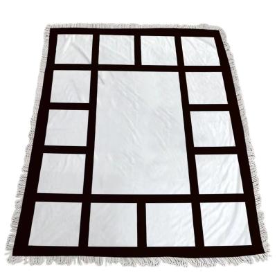 China PORTABLE USA Square 9 Panel 15 Panel 20 Panel Sublimation Blank Polyester Flannel Blankets for sale