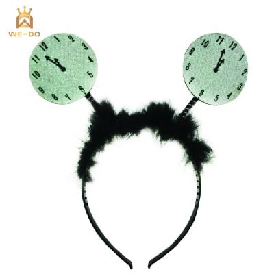 China Cute New Years Shape Headband Clock Twinkle Headband With Cute Unisex Halloween Headband Costume Accessory for sale